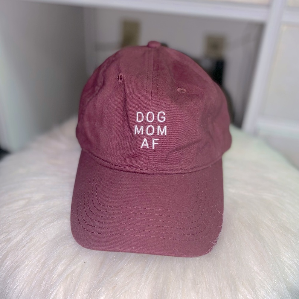 DOG MOM AF HAT CAP BURGUNDY